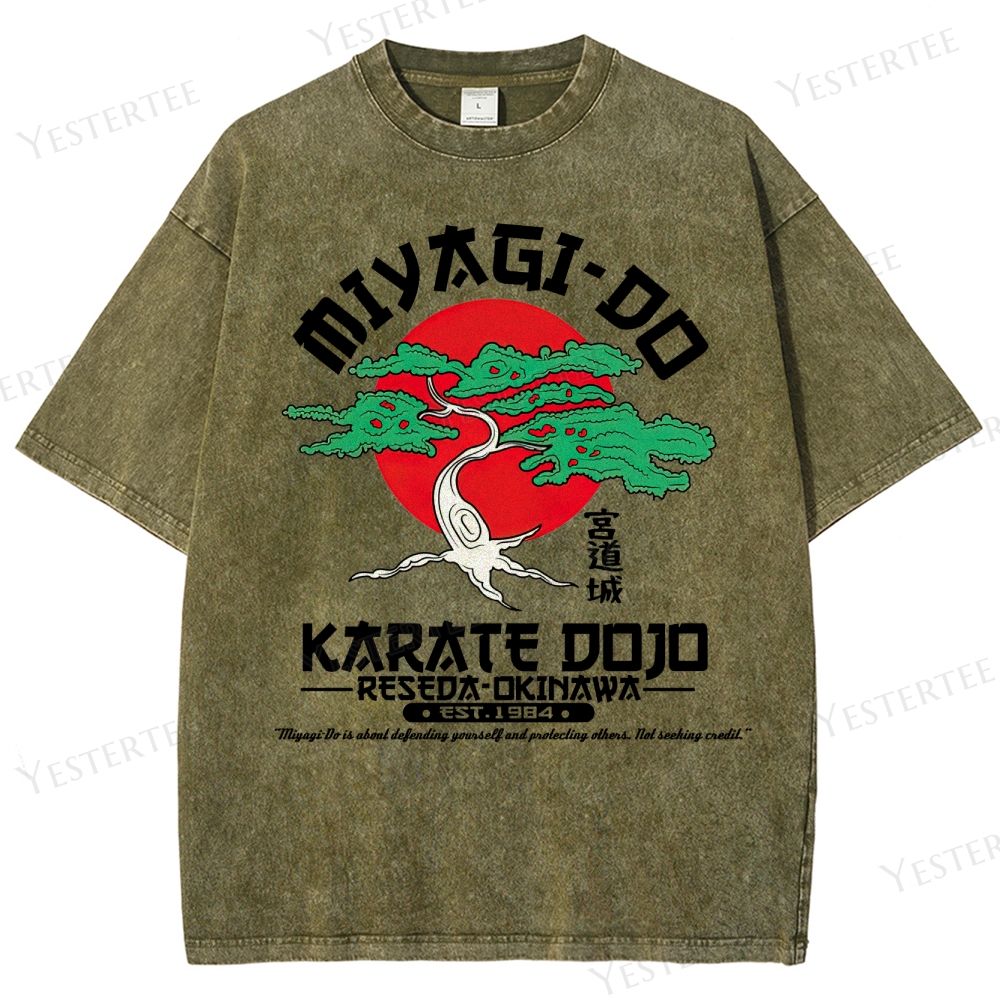Retro Miyagi-Do Karate Dojo Graphic Washed T-Shirt