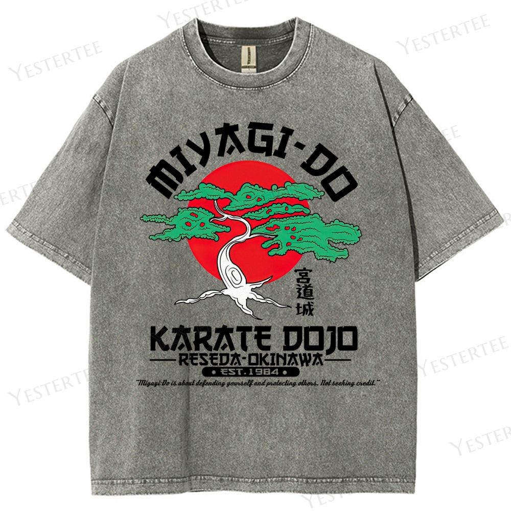 Retro Miyagi-Do Karate Dojo Graphic Washed T-Shirt
