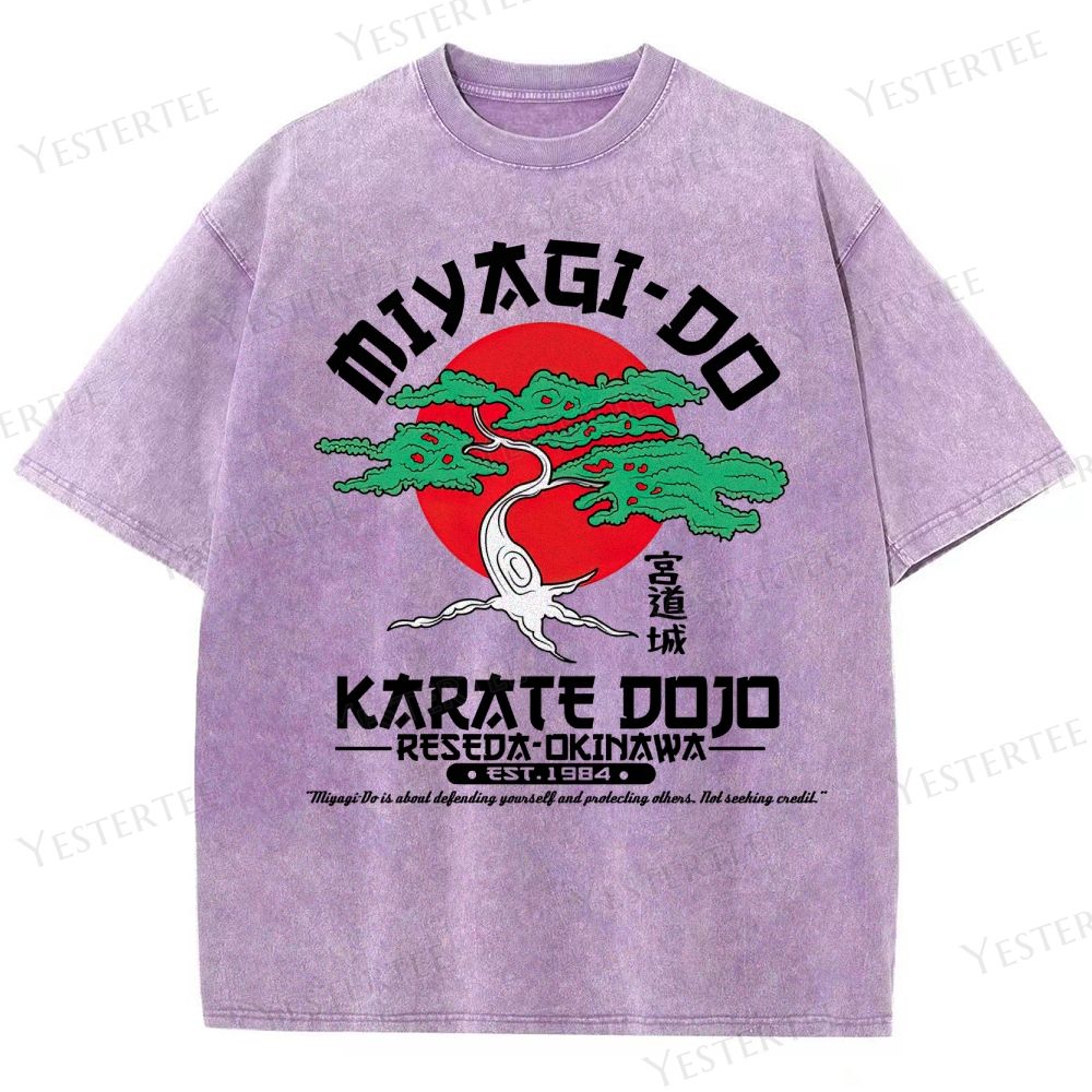 Retro Miyagi-Do Karate Dojo Graphic Washed T-Shirt