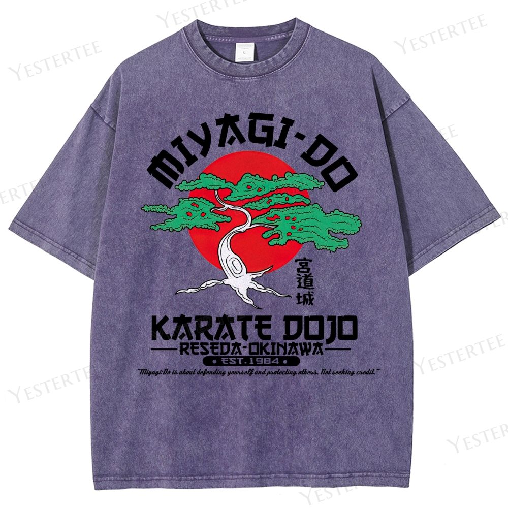 Retro Miyagi-Do Karate Dojo Graphic Washed T-Shirt