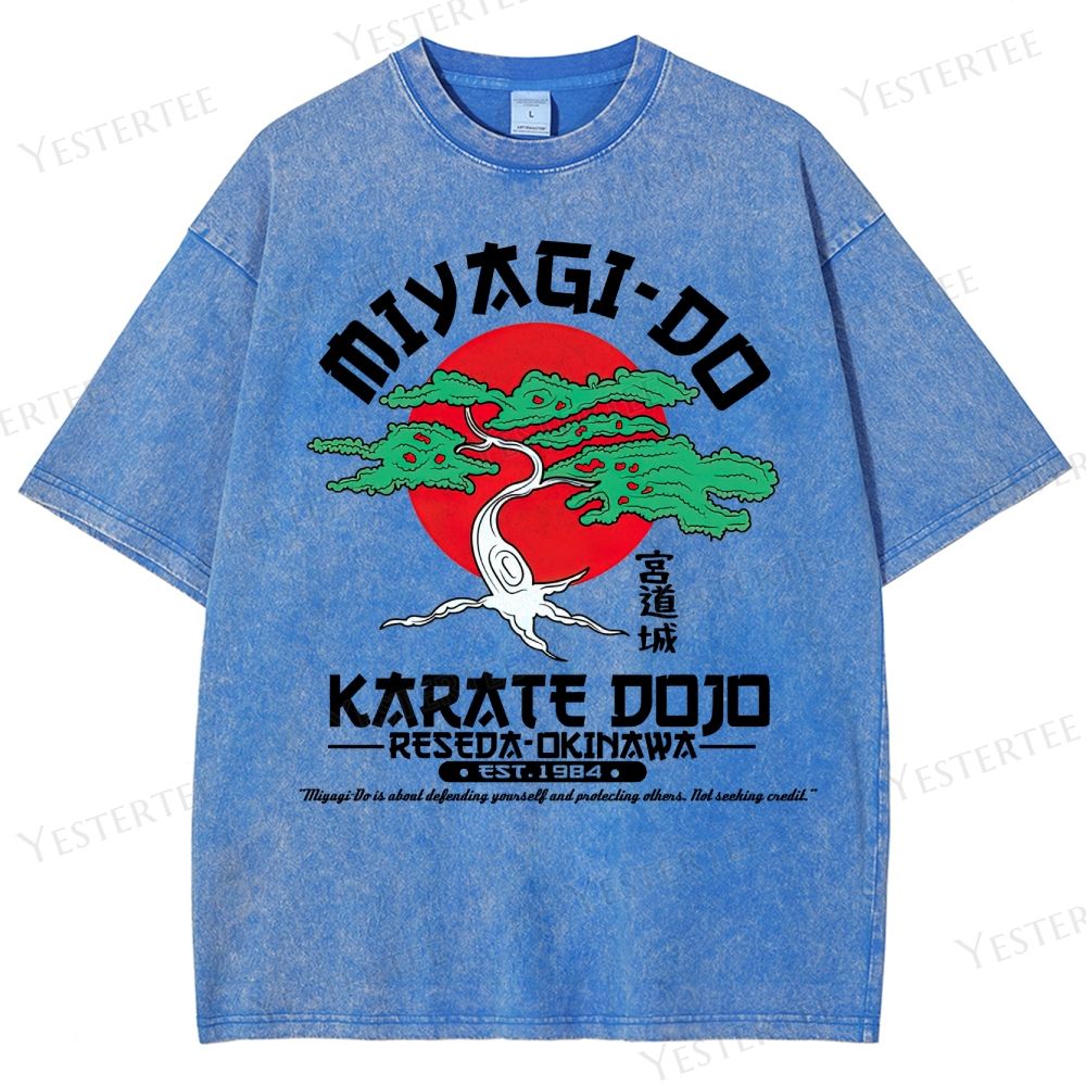 Retro Miyagi-Do Karate Dojo Graphic Washed T-Shirt