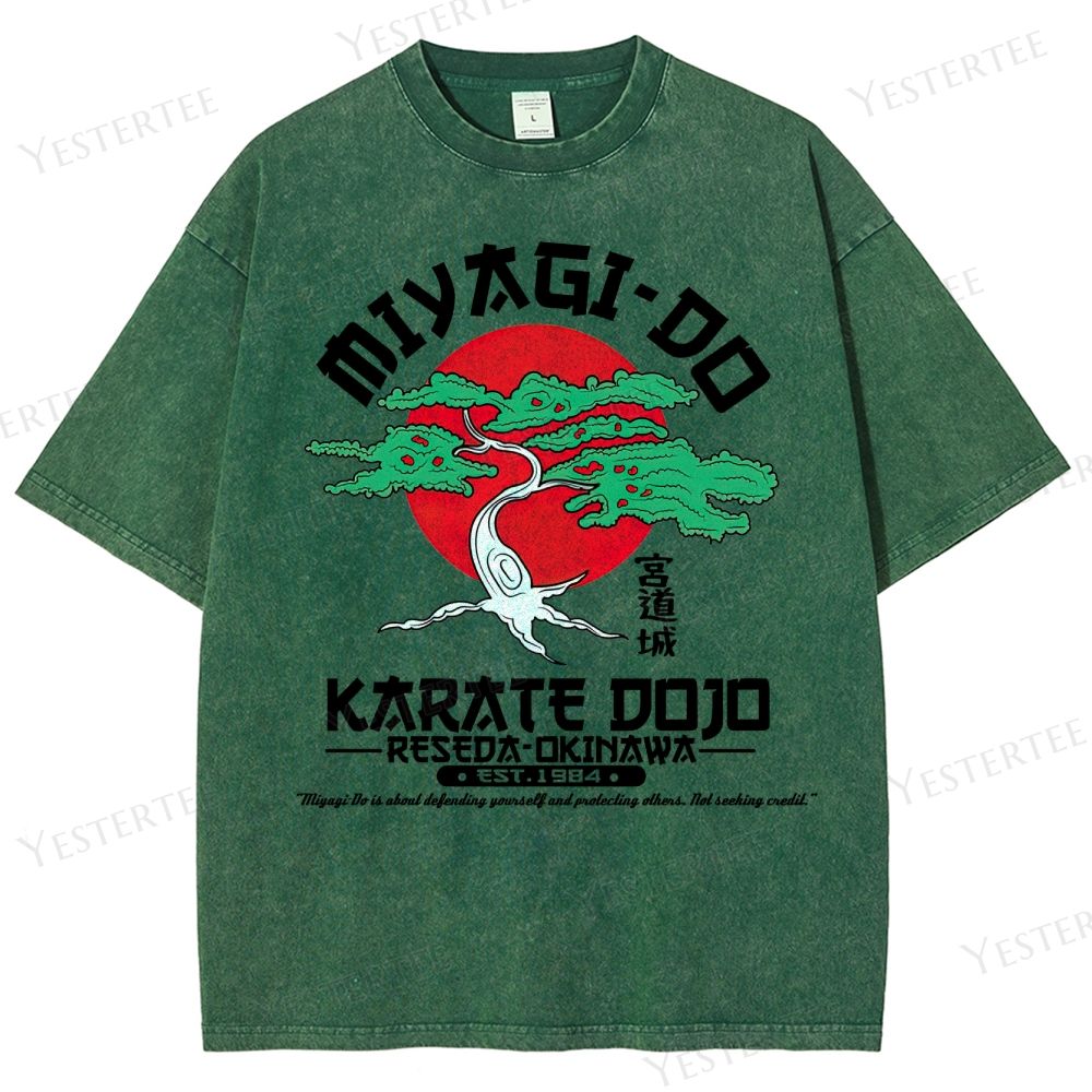 Retro Miyagi-Do Karate Dojo Graphic Washed T-Shirt