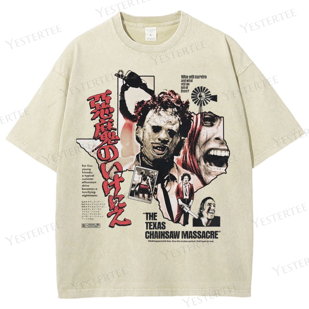 Retro Slasher Horror Film Graphic Washed T-Shirt