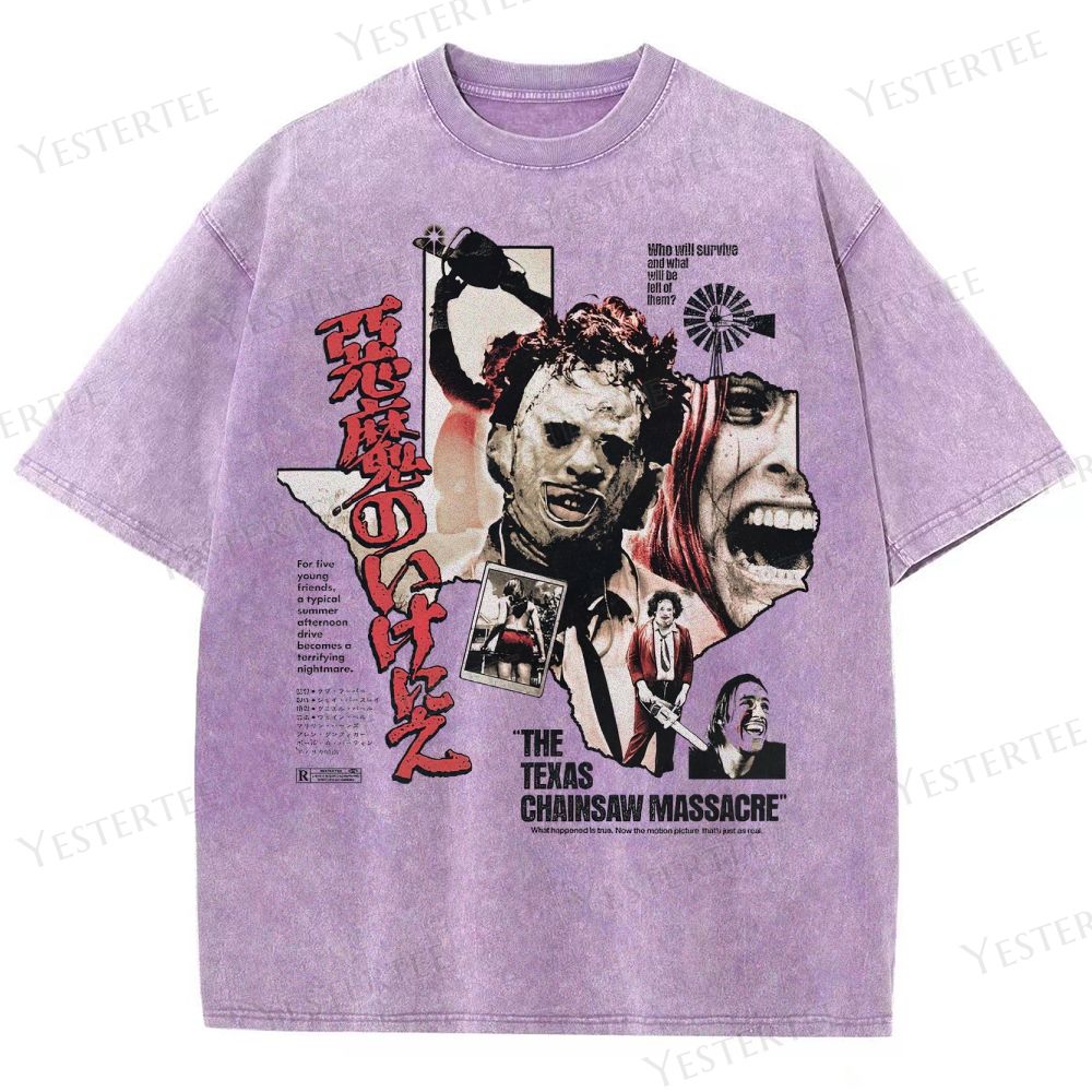 Retro Slasher Horror Film Graphic Washed T-Shirt