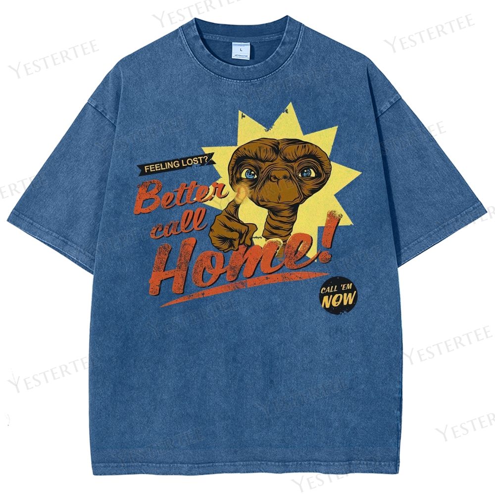 Retro Alien Comedy Graphic Washed T-Shirt