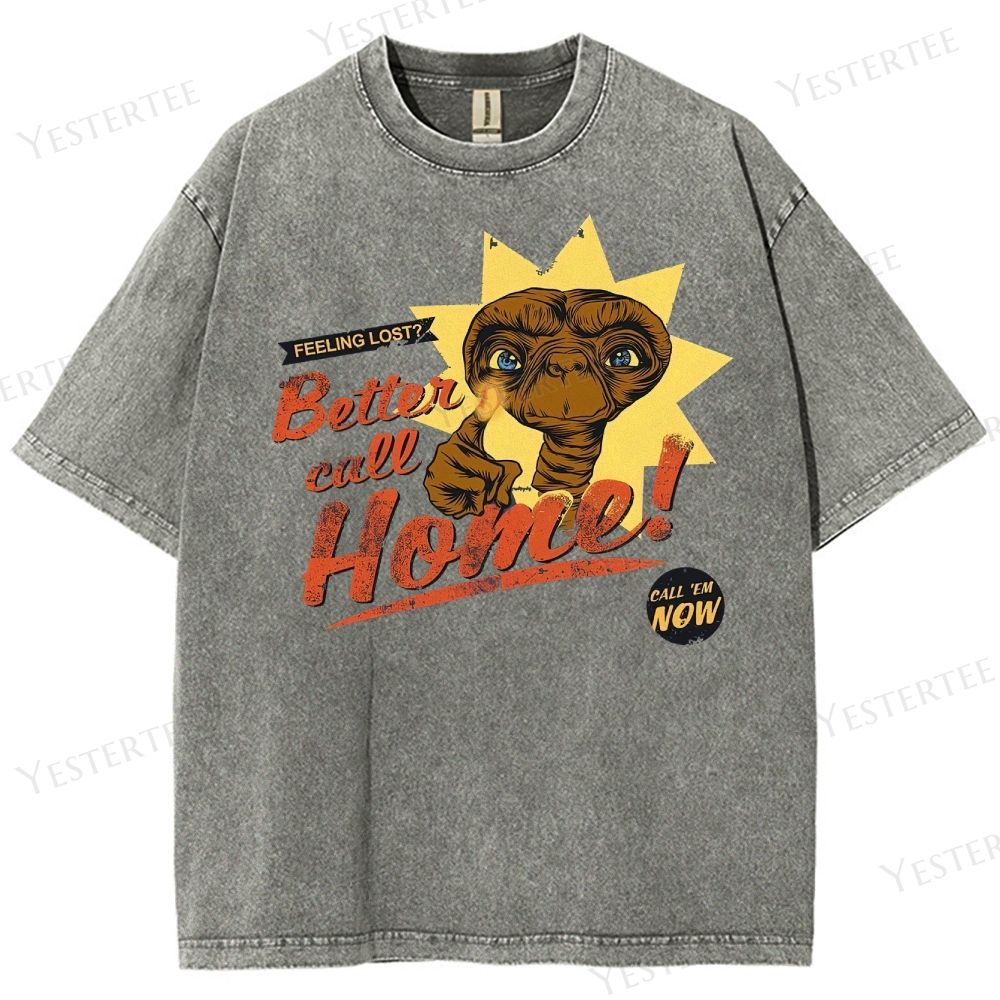 Retro Alien Comedy Graphic Washed T-Shirt