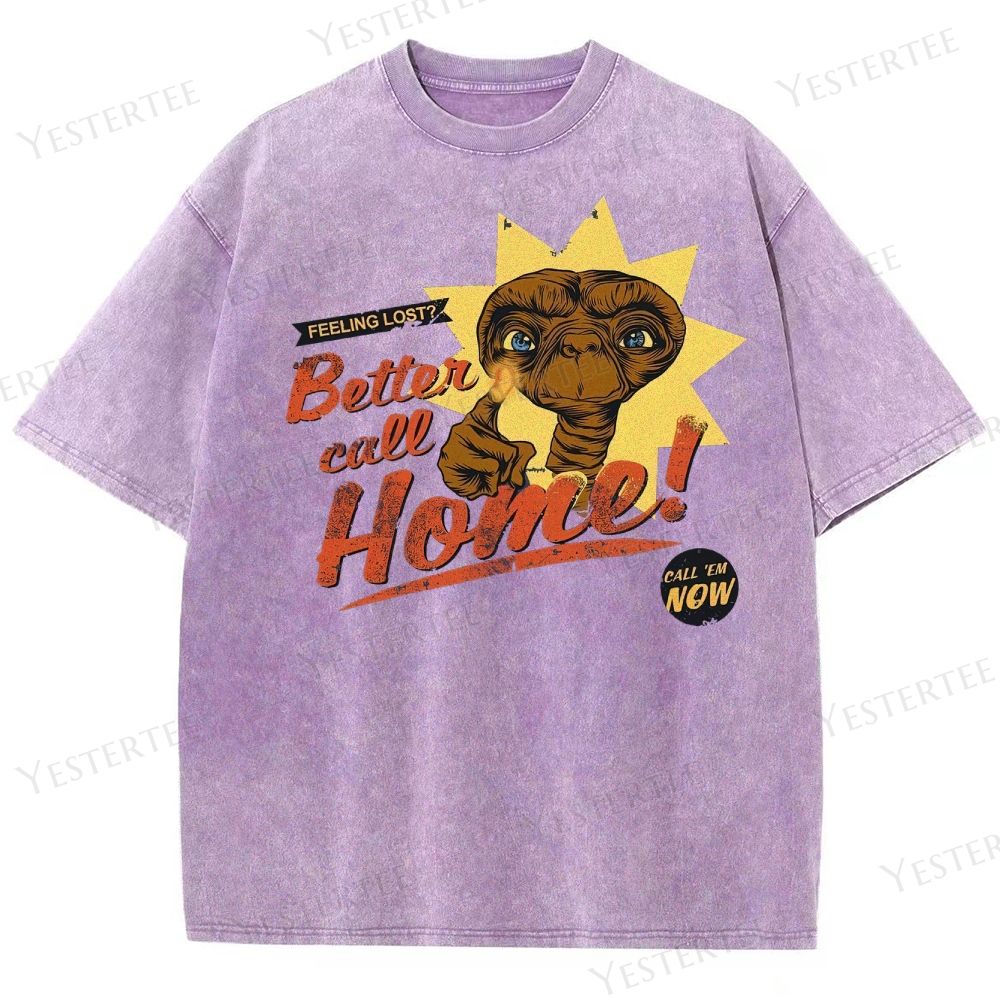 Retro Alien Comedy Graphic Washed T-Shirt