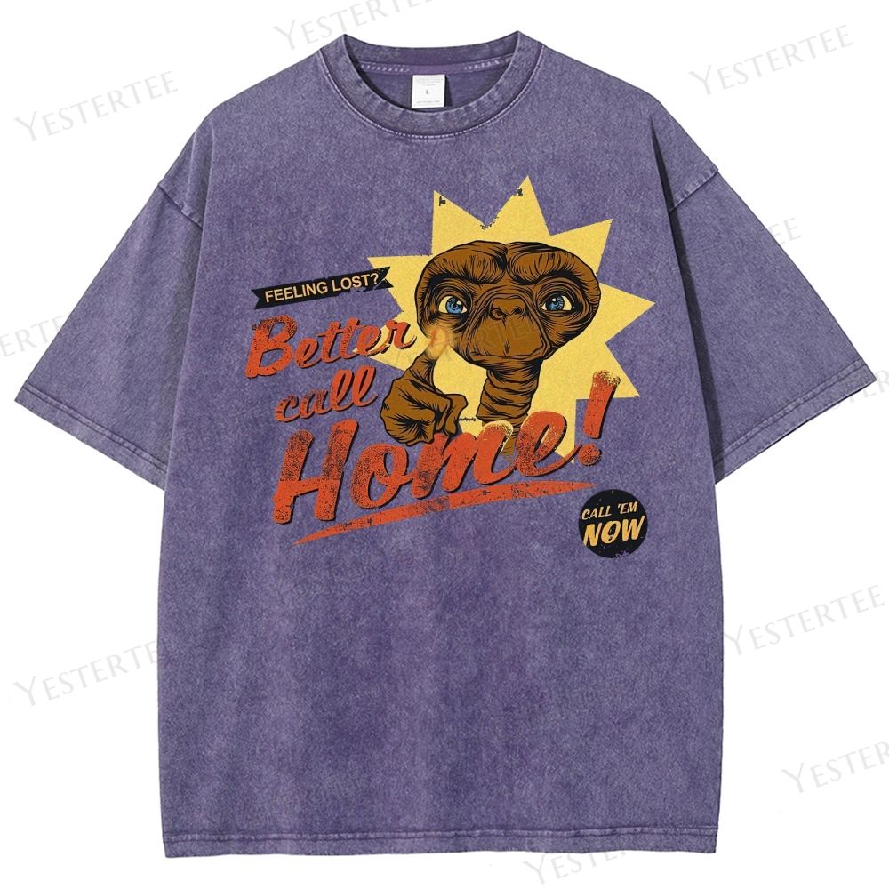 Retro Alien Comedy Graphic Washed T-Shirt