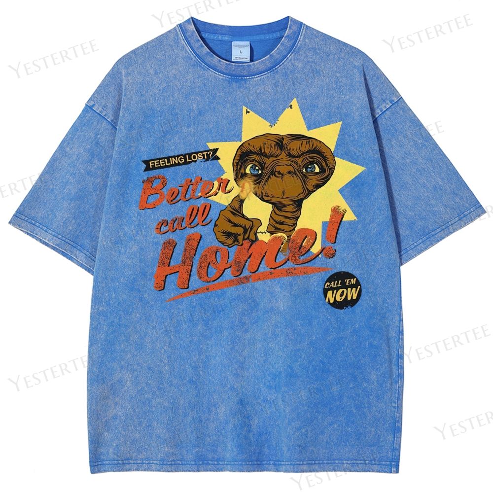 Retro Alien Comedy Graphic Washed T-Shirt