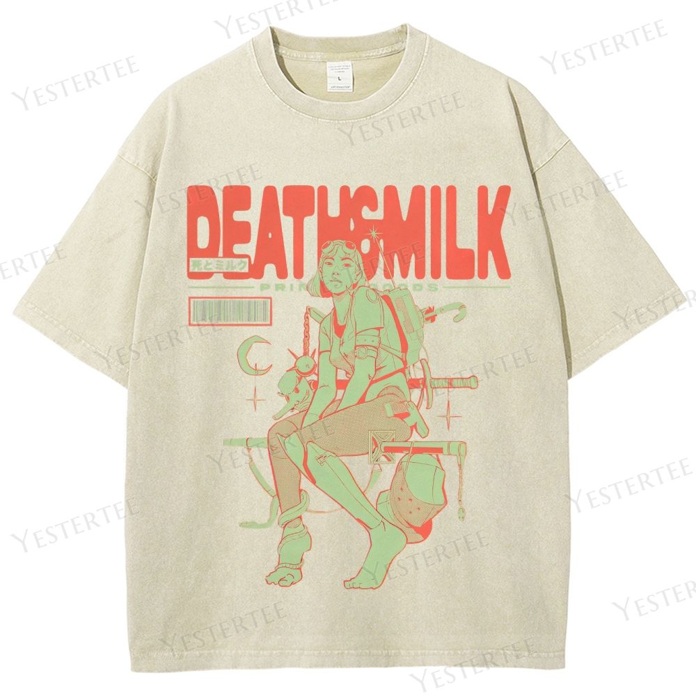 Retro Cyberpunk Warrior Graphic Washed T-Shirt