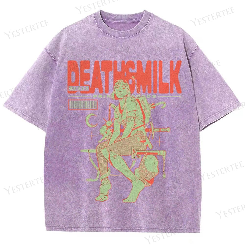 Retro Cyberpunk Warrior Graphic Washed T-Shirt