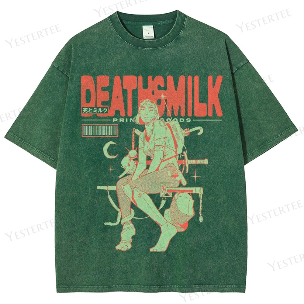 Retro Cyberpunk Warrior Graphic Washed T-Shirt