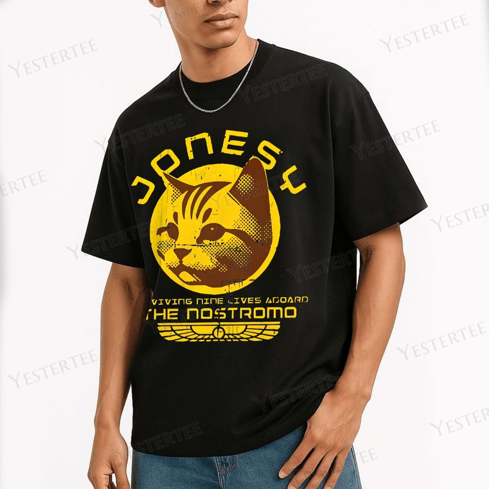 Retro Captain Whisker Cat Cotton T-shirt 