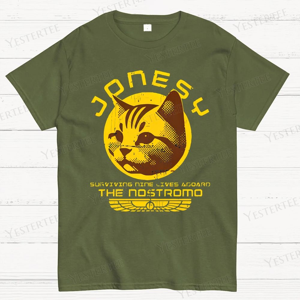 Retro Captain Whisker Cat Cotton T-shirt 