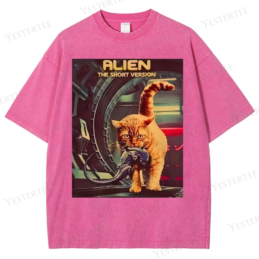Sci-Fi Cosmic Cat Washed T-Shirt 
