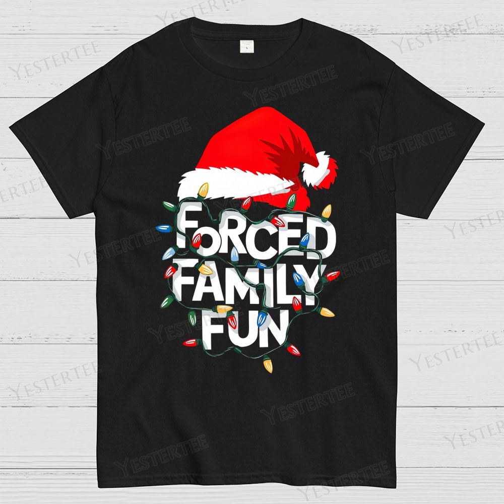 Forced Family Fun Christmas Cotton T-shirt 