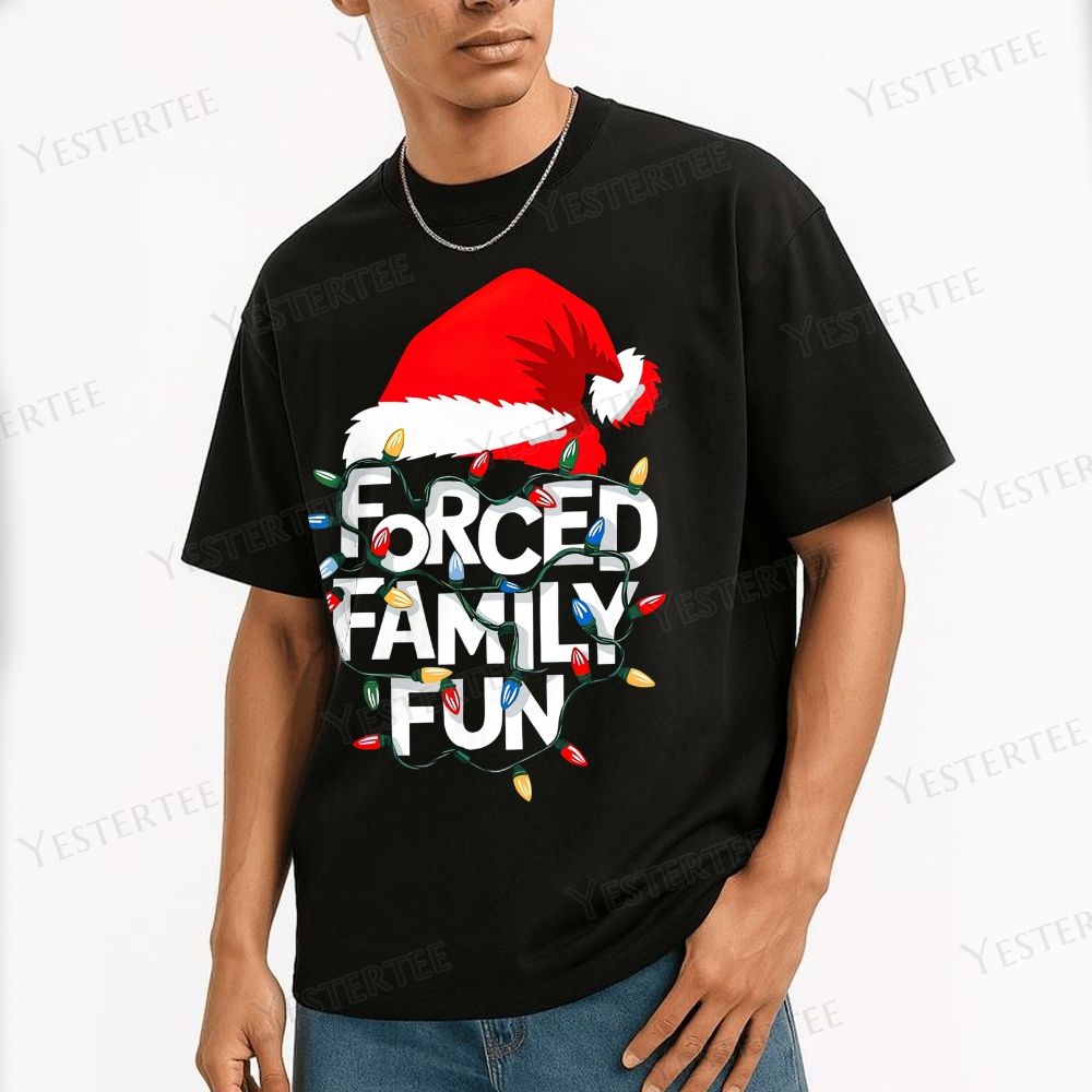 Forced Family Fun Christmas Cotton T-shirt 