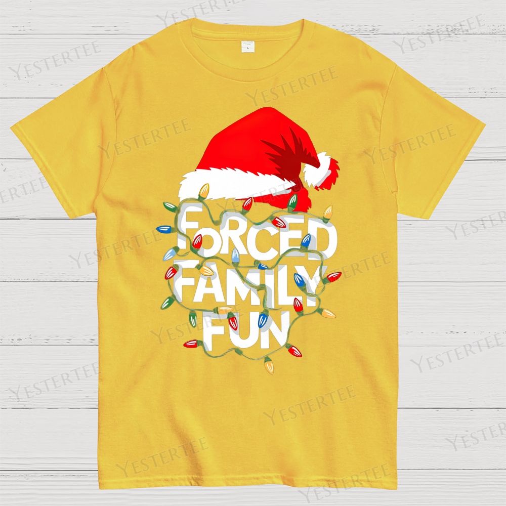 Forced Family Fun Christmas Cotton T-shirt 