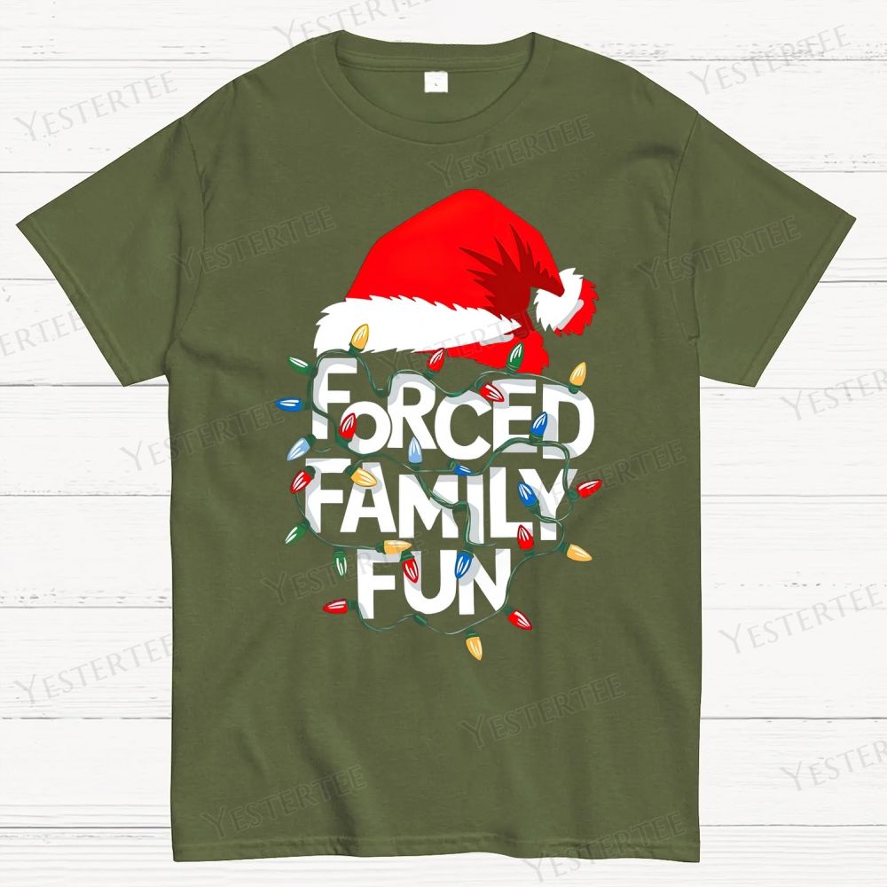 Forced Family Fun Christmas Cotton T-shirt 
