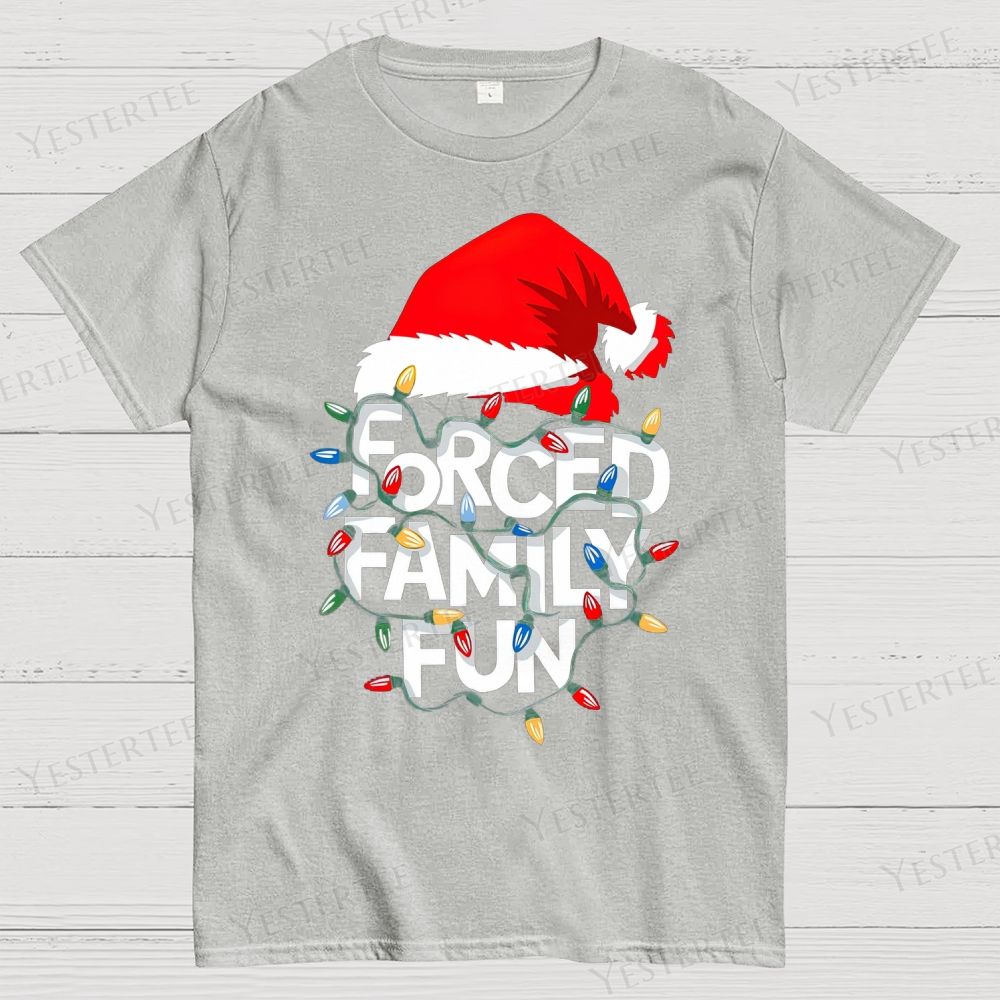 Forced Family Fun Christmas Cotton T-shirt 