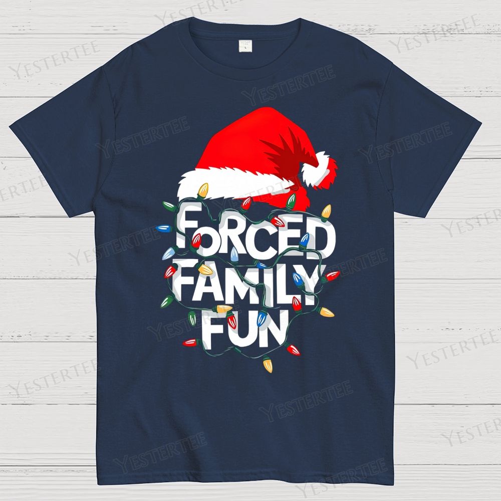 Forced Family Fun Christmas Cotton T-shirt 
