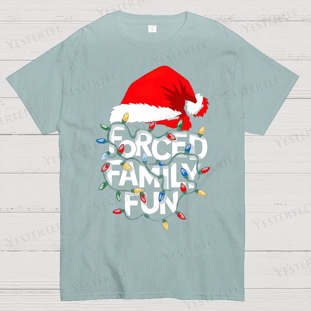 Forced Family Fun Christmas Cotton T-shirt 