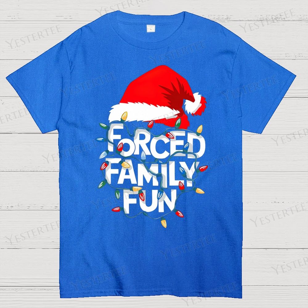 Forced Family Fun Christmas Cotton T-shirt 
