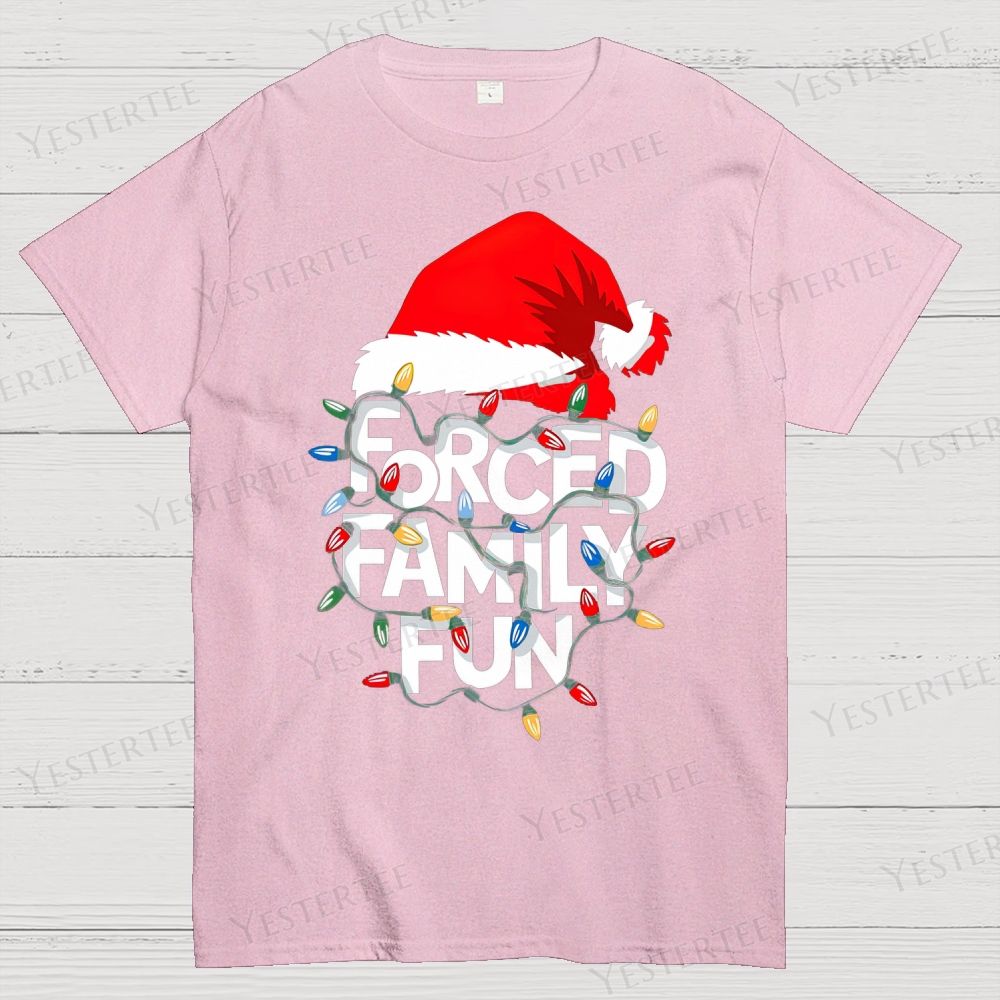 Forced Family Fun Christmas Cotton T-shirt 