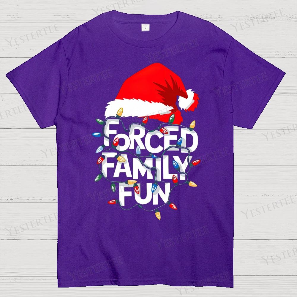 Forced Family Fun Christmas Cotton T-shirt 