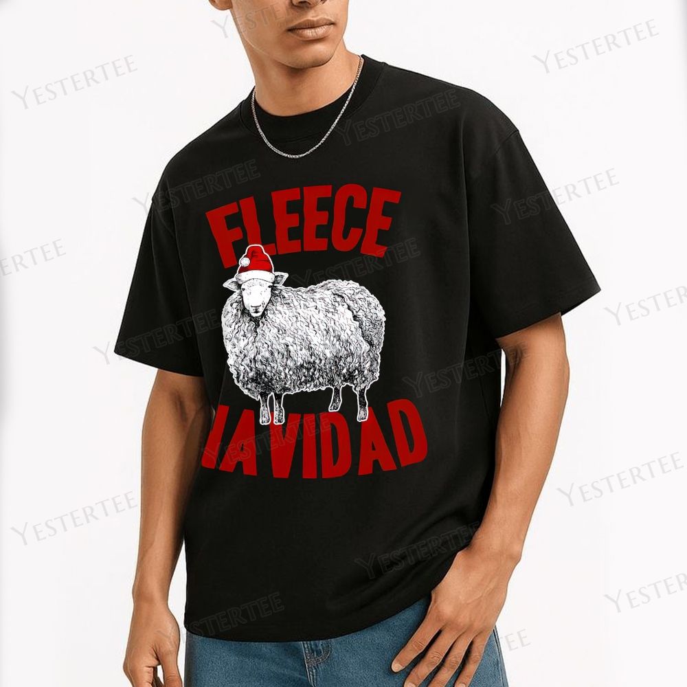 Christmas Funny Sheep Cotton T-shirt 