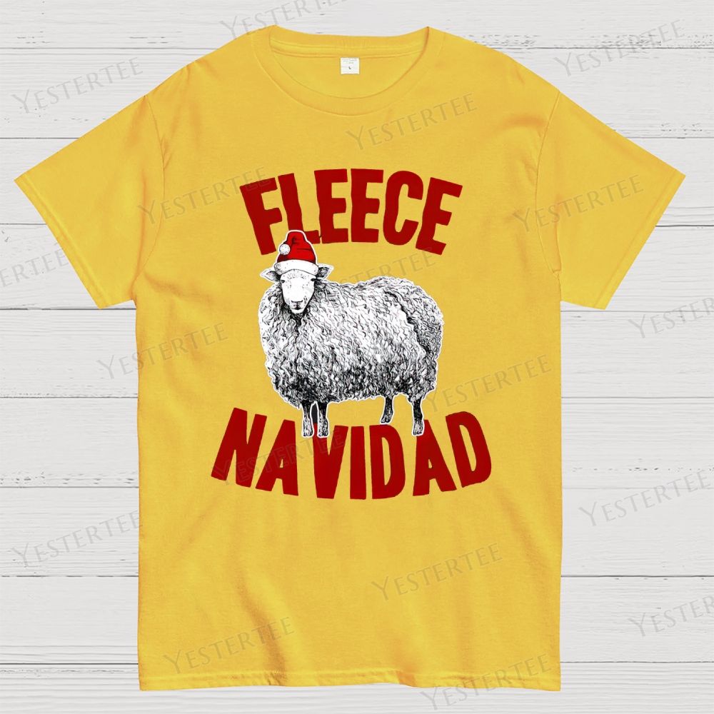 Christmas Funny Sheep Cotton T-shirt 