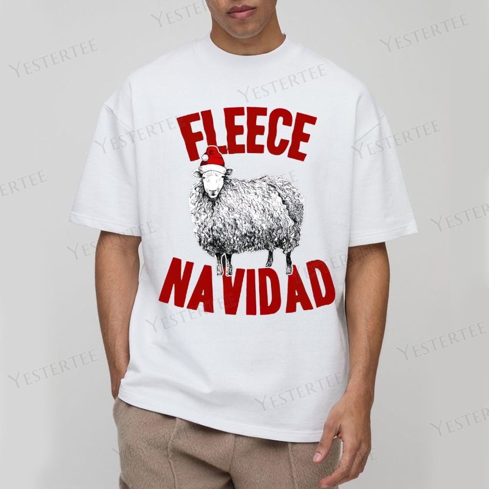 Christmas Funny Sheep Cotton T-shirt 
