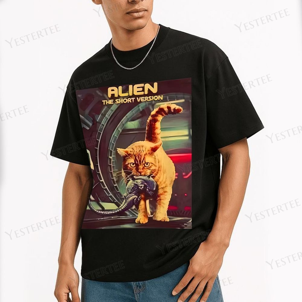 Sci-Fi Cosmic Cat Cotton T-shirt 