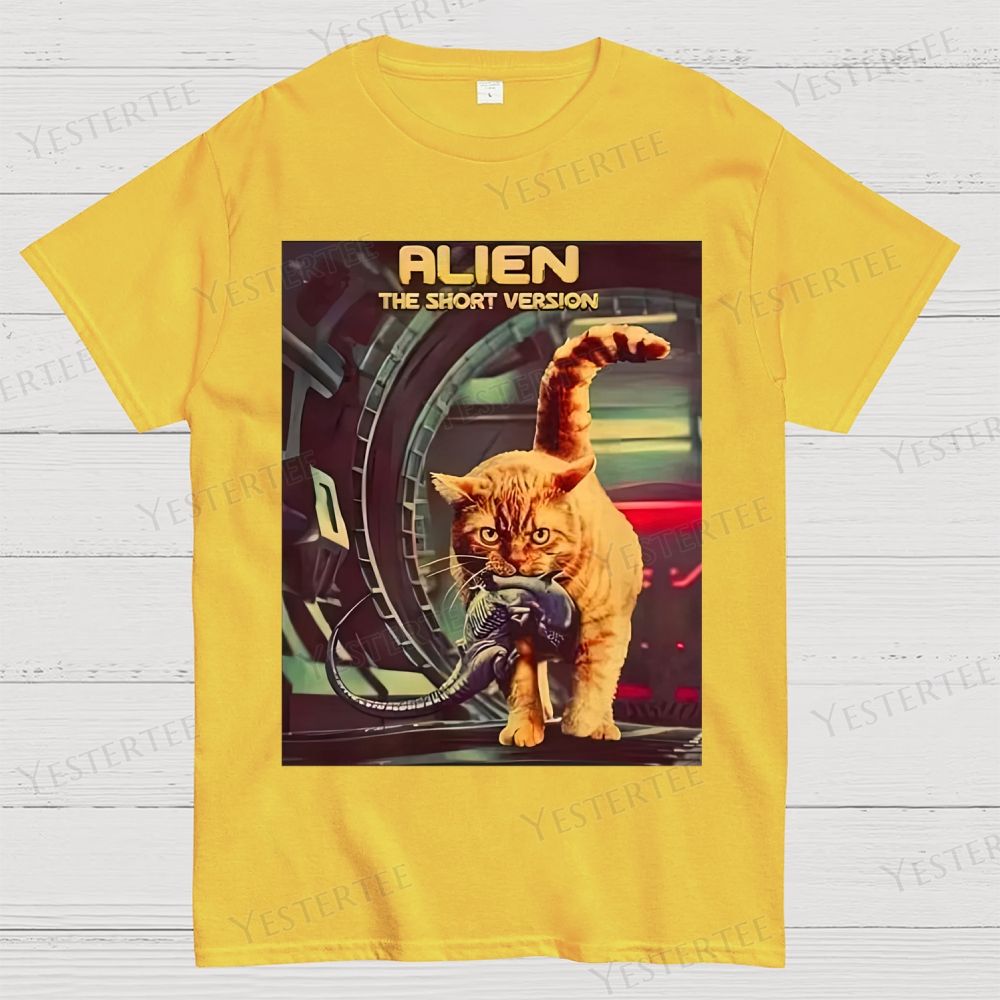 Sci-Fi Cosmic Cat Cotton T-shirt 