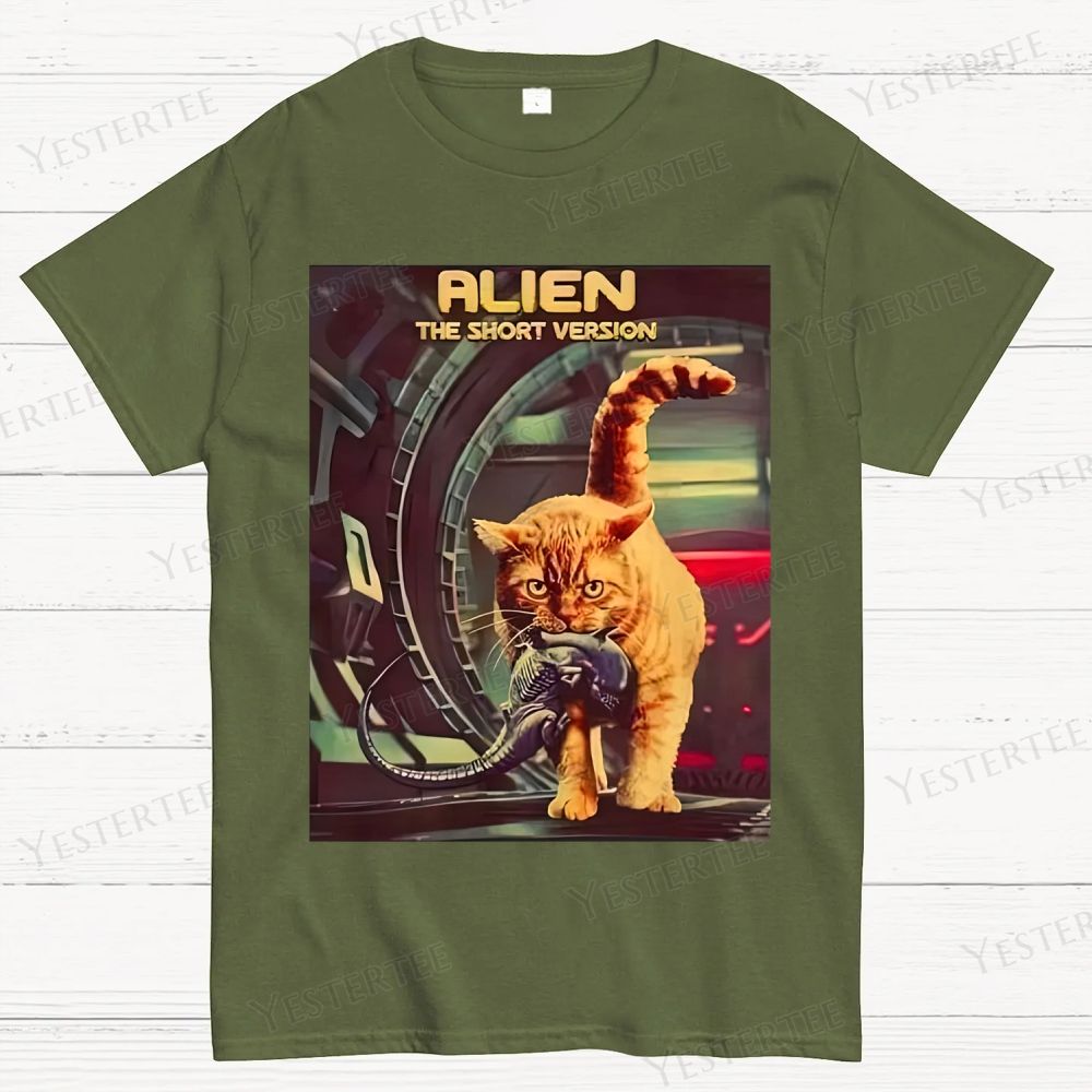 Sci-Fi Cosmic Cat Cotton T-shirt 