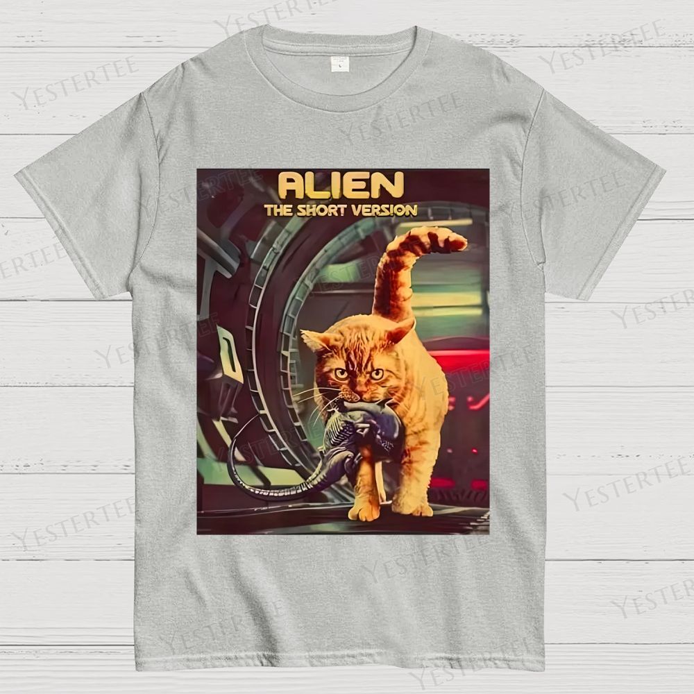 Sci-Fi Cosmic Cat Cotton T-shirt 