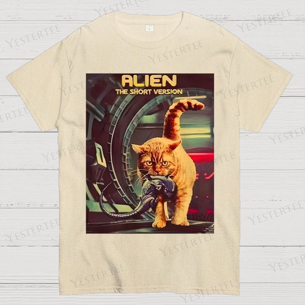 Sci-Fi Cosmic Cat Cotton T-shirt 