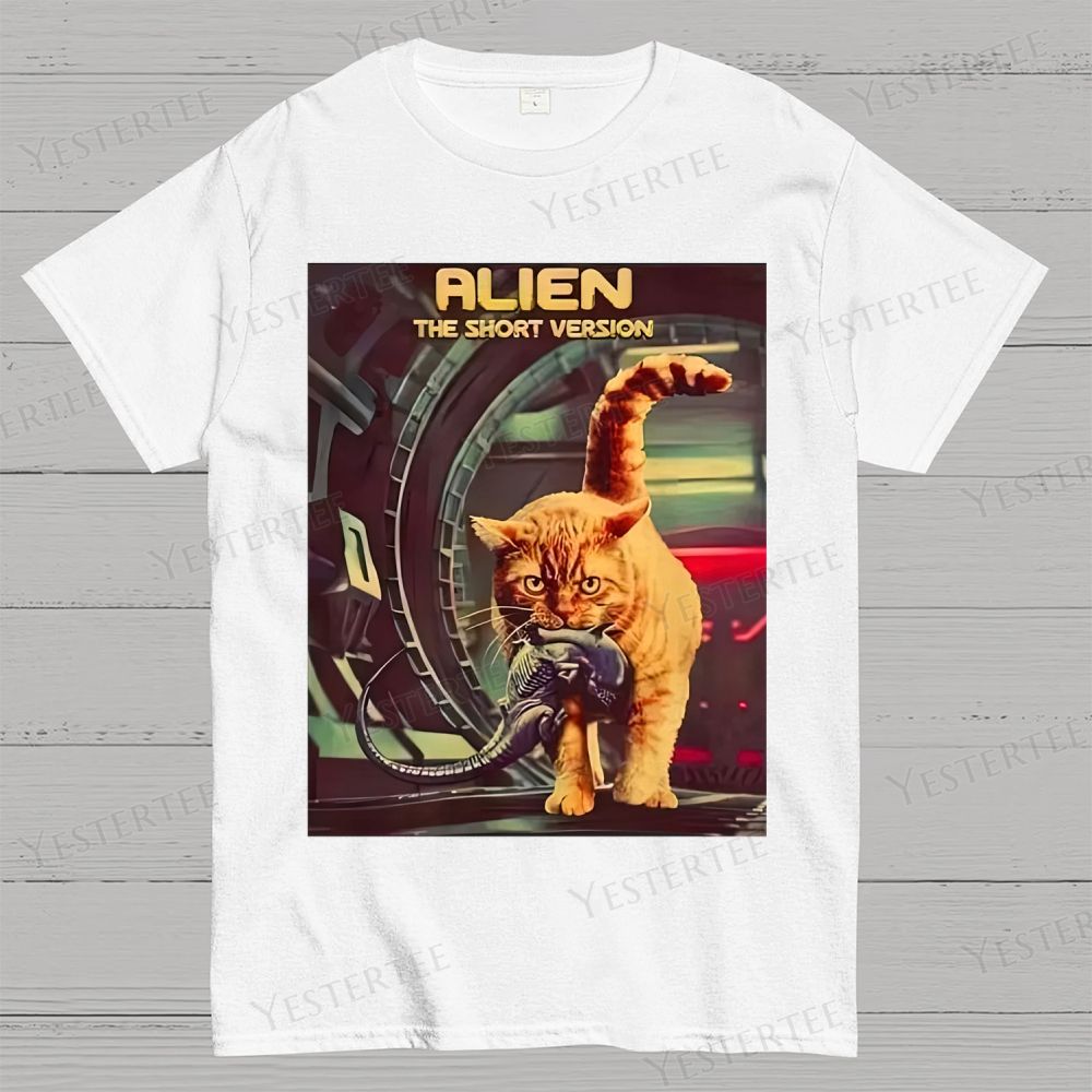 Sci-Fi Cosmic Cat Cotton T-shirt 