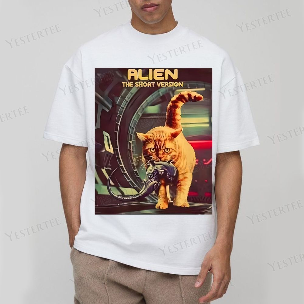 Sci-Fi Cosmic Cat Cotton T-shirt 