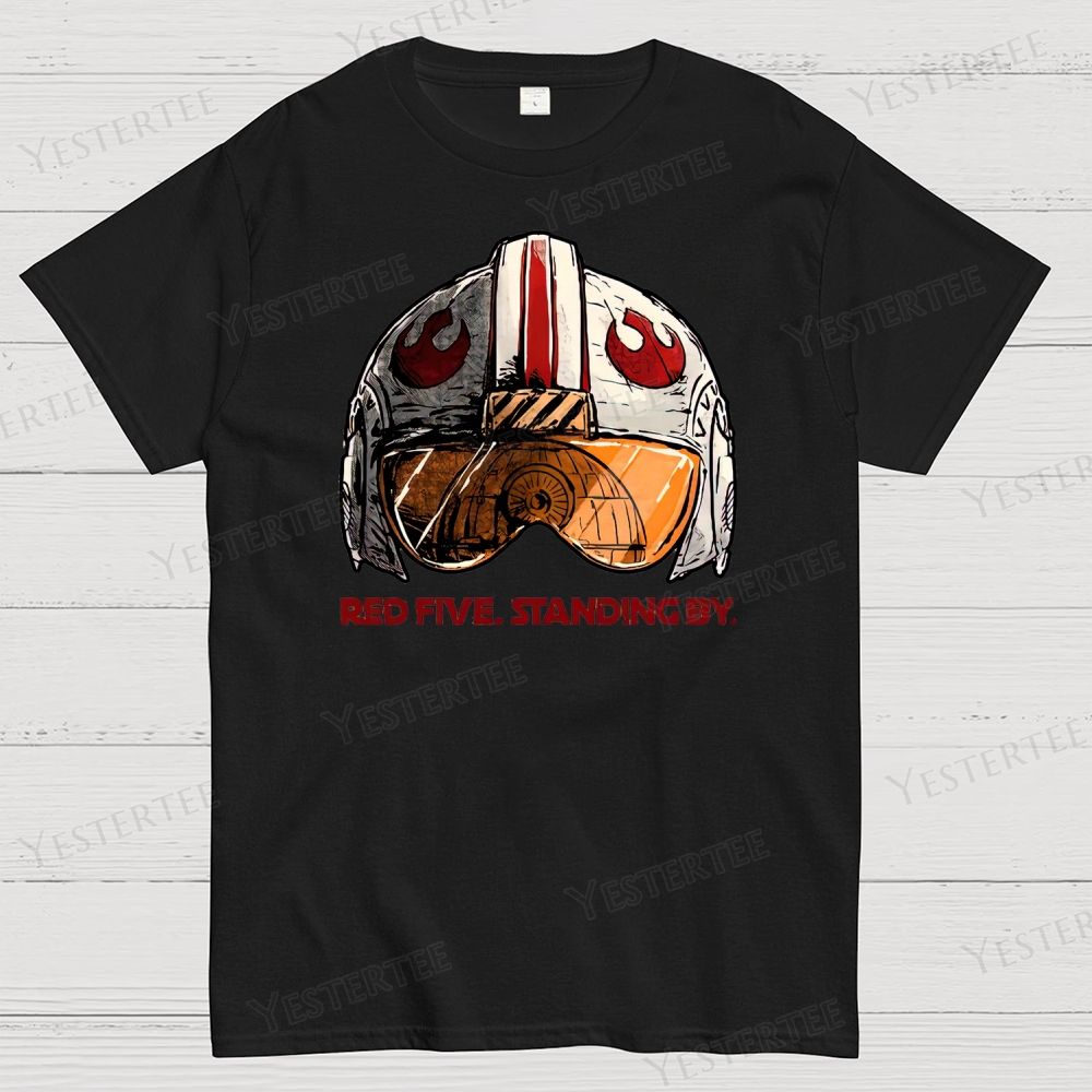 Red Five Standing By Cotton T-shirt 