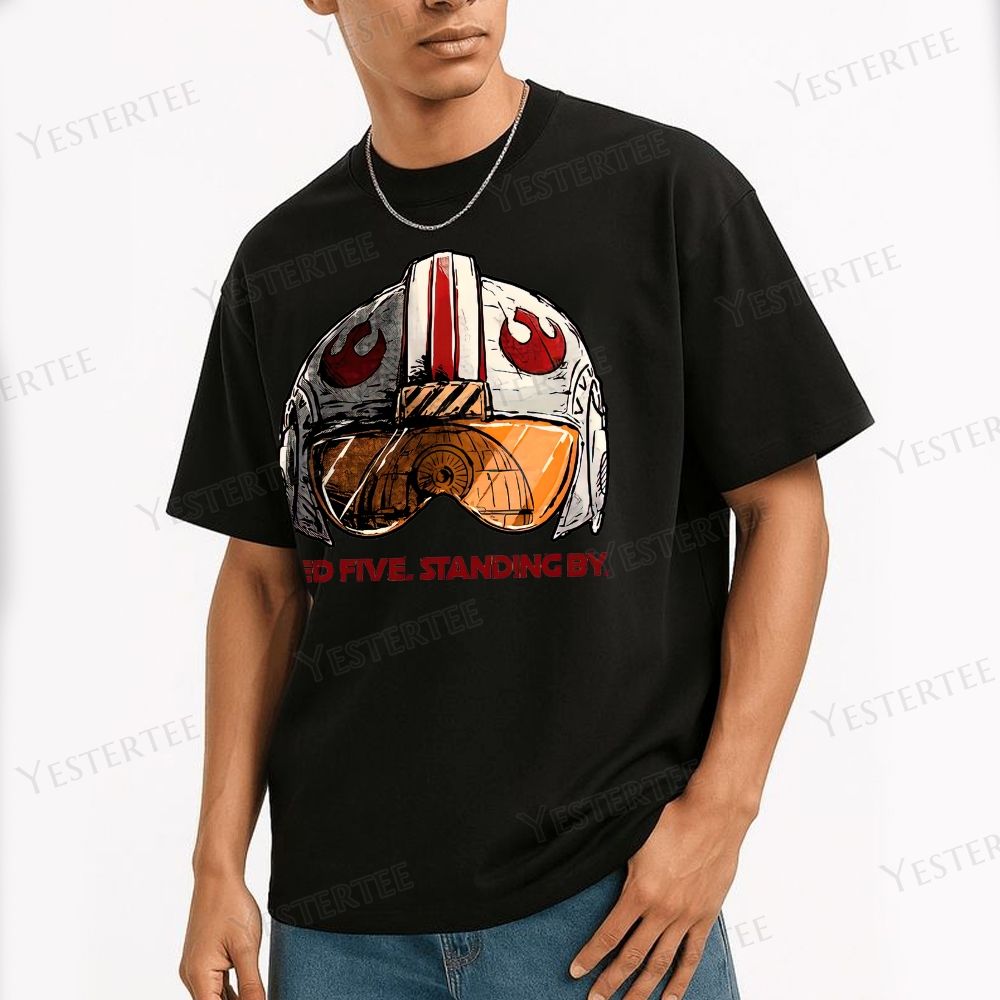 Red Five Standing By Cotton T-shirt 