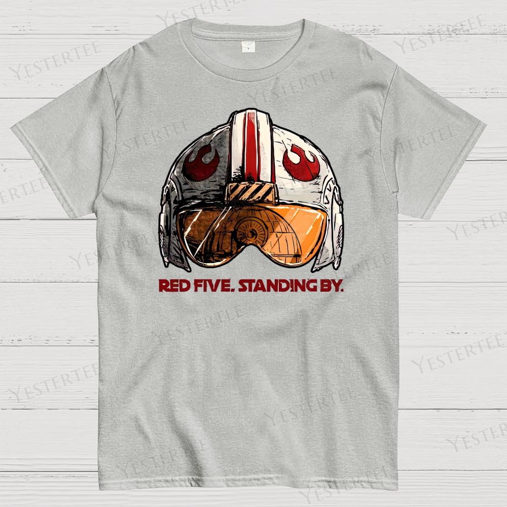 Red Five Standing By Cotton T-shirt 