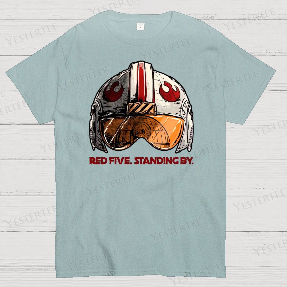 Red Five Standing By Cotton T-shirt 