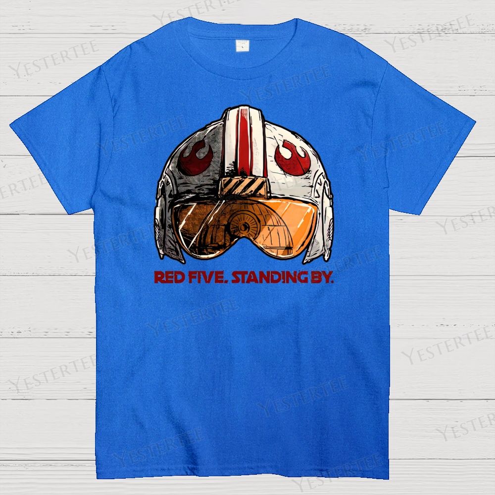 Red Five Standing By Cotton T-shirt 