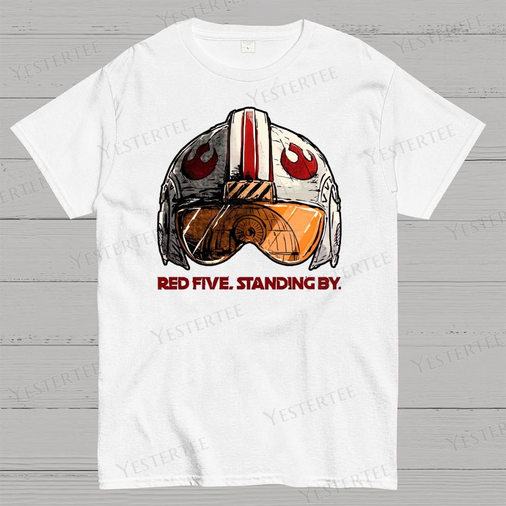Red Five Standing By Cotton T-shirt 