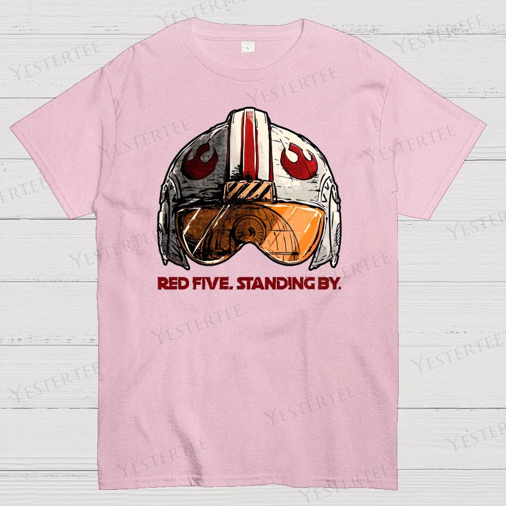 Red Five Standing By Cotton T-shirt 