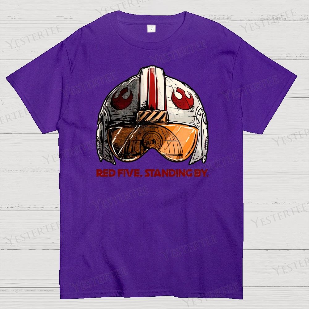 Red Five Standing By Cotton T-shirt 