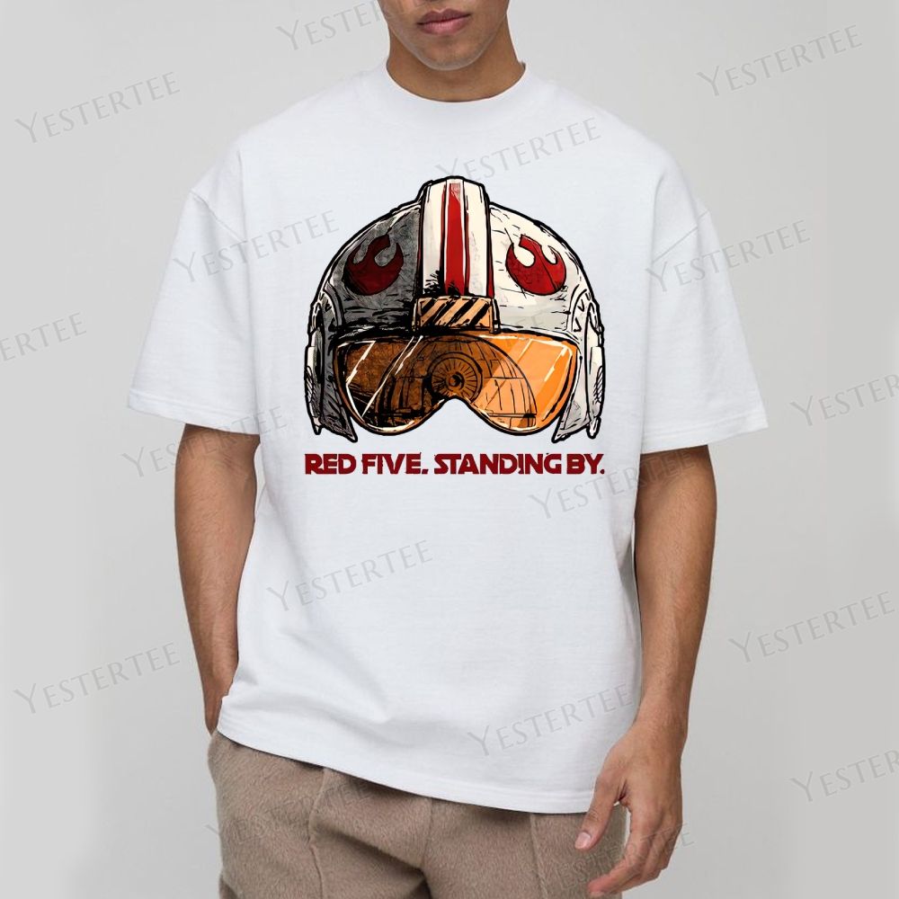 Red Five Standing By Cotton T-shirt 