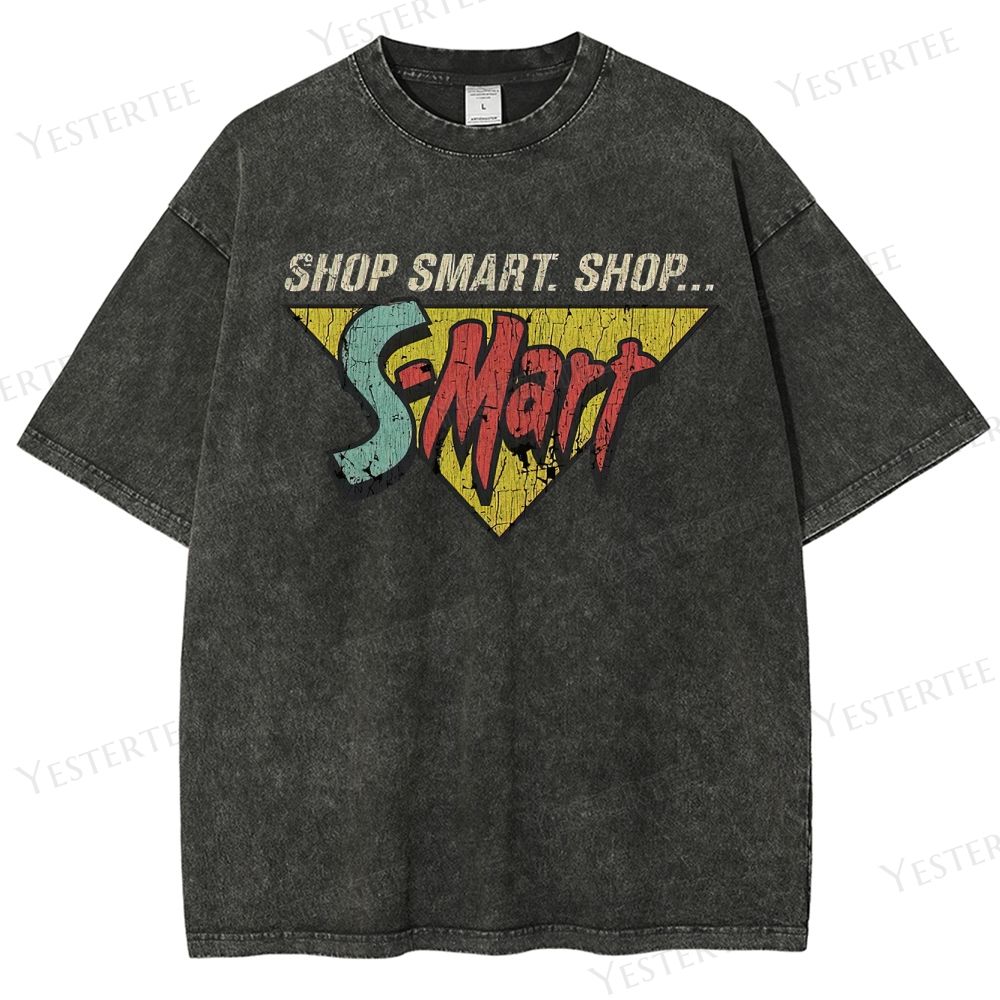 Retro "Shop Smart. Shop S-Mart" Graphic Washed T-Shirt