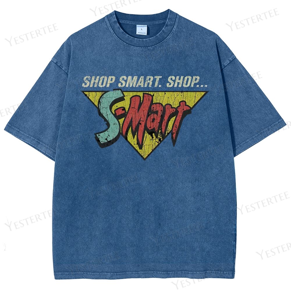 Retro "Shop Smart. Shop S-Mart" Graphic Washed T-Shirt